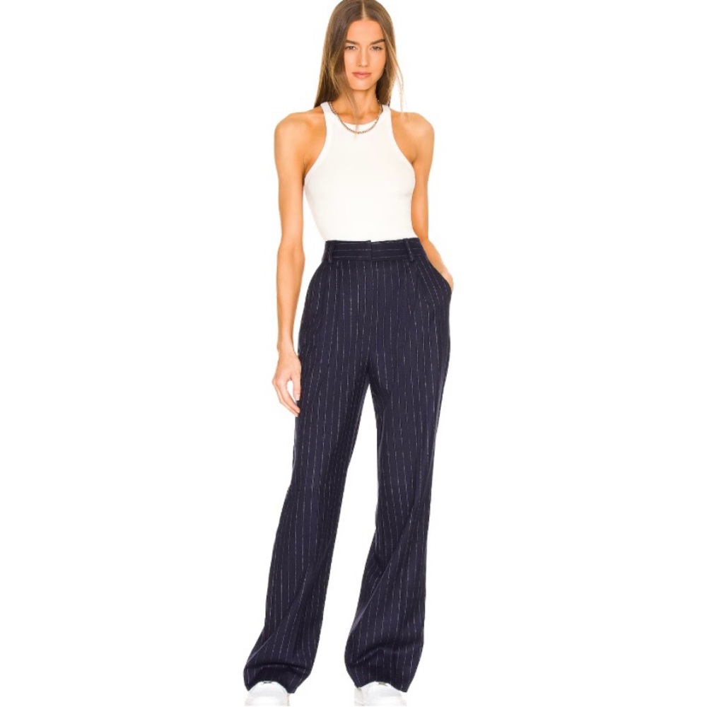 Favorite Daughter Navy Pinstripe Collection pants, size 10